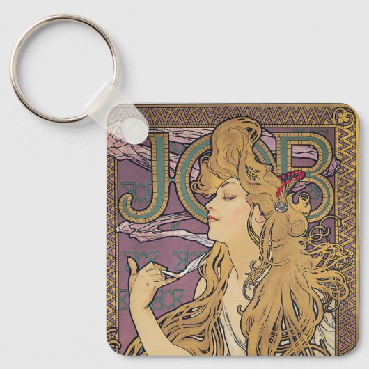 Job (1896) door Alphonse Mucha Sleutelhanger (Voorkant)