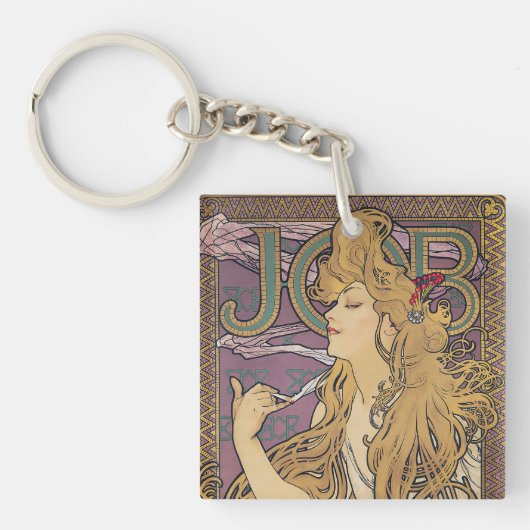 Job (1896) door Alphonse Mucha Sleutelhanger (Voorkant)