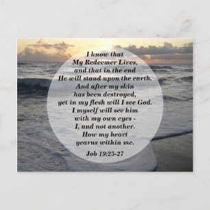 Job 19:25-27 Mijn Verlosser Leeft! Poster Briefkaart