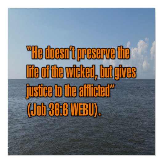 Job 36:6 WEBU Perfect Poster (Voorkant)