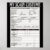 Job Application Funny Y Halloween Costume Trick Or Poster (Voorkant)