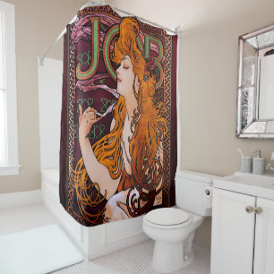 JOB door Alphonse Mucha Art Nouveau Artwork Douchegordijn
