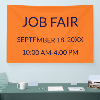 Job Fair Sinaasappel Spandoek