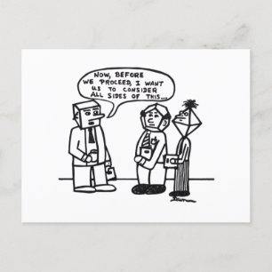 Job Humor Cartoon Grappige grap Meerzijdige hoofde Briefkaart