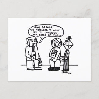 Job Humor Cartoon Grappige grap Meerzijdige hoofde Briefkaart