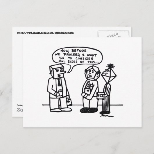 Job Humor Cartoon Grappige grap Meerzijdige hoofde Briefkaart (Voorkant / Achterkant)