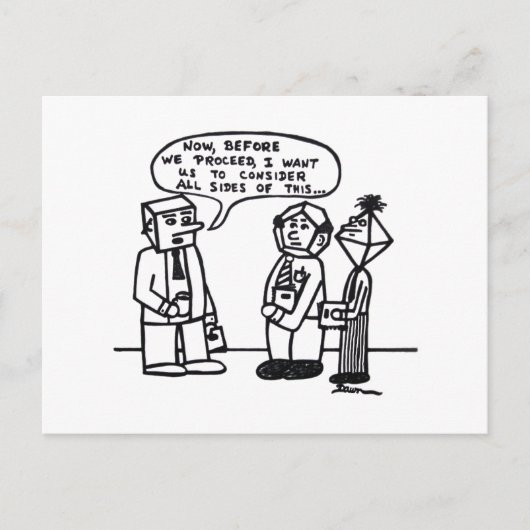 Job Humor Cartoon Grappige grap Meerzijdige hoofde Briefkaart (Voorkant)