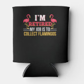 Job is Collect Pink Flamingo Pensioen Blikjeskoeler (Voorkant)