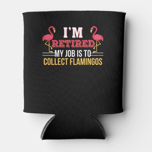 Job is Collect Pink Flamingo Pensioen Blikjeskoeler (Voorkant)