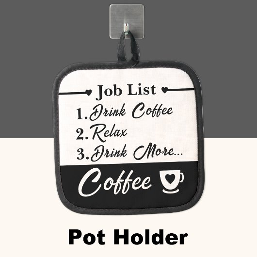 Job list drink meer koffie zwart pannenlap