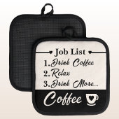 Job list drink meer koffie zwart pannenlap