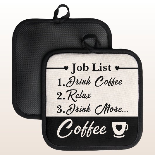 Job list drink meer koffie zwart pannenlap