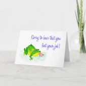 Job Loss Sympathy Card - Trieste Groene Kikker Kaart (Voorkant)