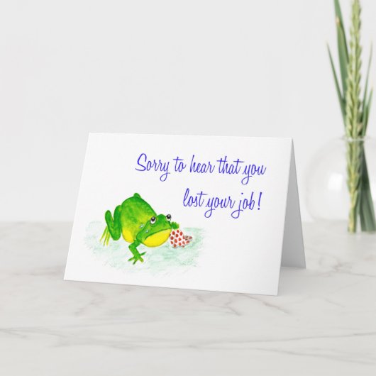 Job Loss Sympathy Card - Trieste Groene Kikker Kaart (Voorkant)