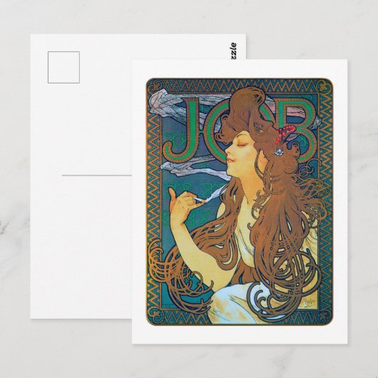 JOB, Mucha Briefkaart (Voorkant / Achterkant)