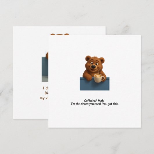 Job Promotion – Koffie, Beren & Kantoorhumor Feestdagenkaart (Voorkant / Achterkant)