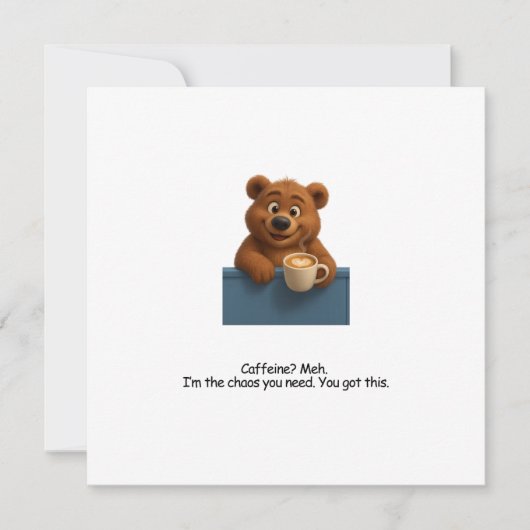 Job Promotion – Koffie, Beren & Kantoorhumor Feestdagenkaart (Voorkant)