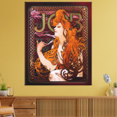 JOB van Alphonse Mucha  Art Nouveau Artwork Canvas Afdruk (Insitu (Woonkamer))