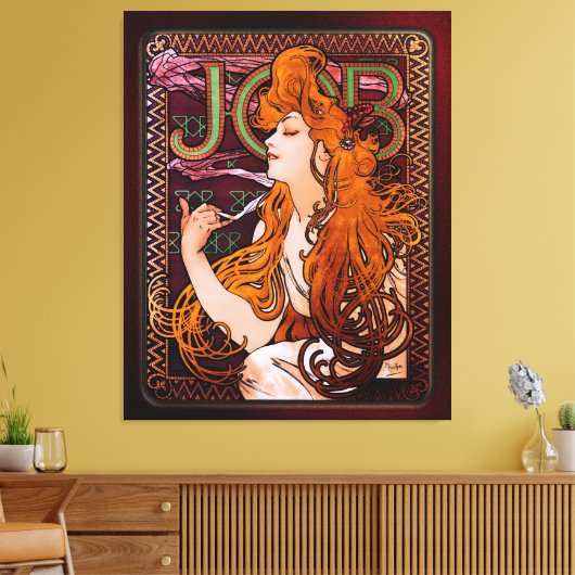 JOB van Alphonse Mucha  Art Nouveau Artwork Canvas Afdruk (Insitu (Woonkamer))