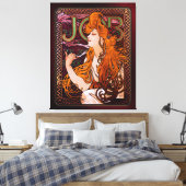 JOB van Alphonse Mucha  Art Nouveau Artwork Canvas Afdruk (Insitu (Slaapkamer))