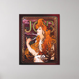 JOB van Alphonse Mucha  Art Nouveau Artwork Canvas Afdruk