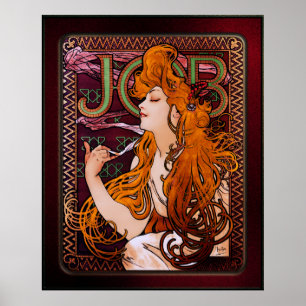 JOB van Alphonse Mucha  Art Nouveau Artwork Poster