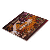 JOB van Alphonse Mucha  Art Nouveau Artwork Tegeltje (Zijkant)