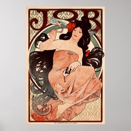 JOB van Alphonse Mucha Poster (Voorkant)