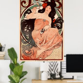 JOB van Alphonse Mucha Poster (Thuiskantoor)