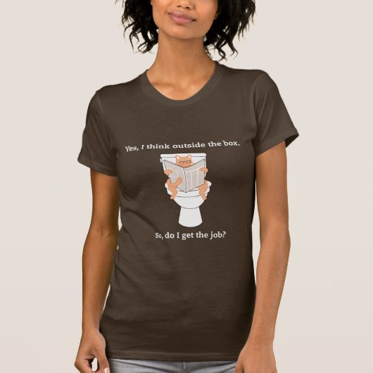 JobCat on Toilet T-shirt (Voorkant)