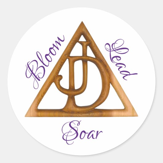 Job's Dochters Symbool JDI Bloom Lead Soar OIJD Ronde Sticker (Voorkant)