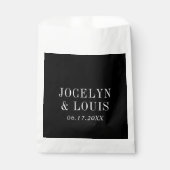 Jocelyn Black Modern Wedding Bedankzakje (Voorkant)