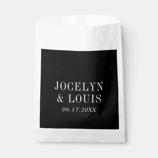 Jocelyn Black Modern Wedding Bedankzakje (Voorkant)