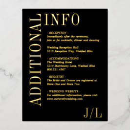 Jocelyn Black Modern Wedding Enclosure Kaart