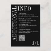 Jocelyn Black Modern Wedding Informatiekaartje (Voorkant)
