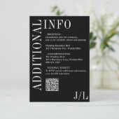 Jocelyn Black Modern Wedding Informatiekaartje (Staand voorkant)
