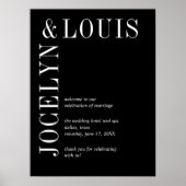 Jocelyn Black Modern Wedding Poster (Voorkant)