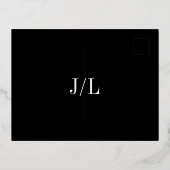 Jocelyn Black Modern Wedding RSVP Kaart (Achterkant)