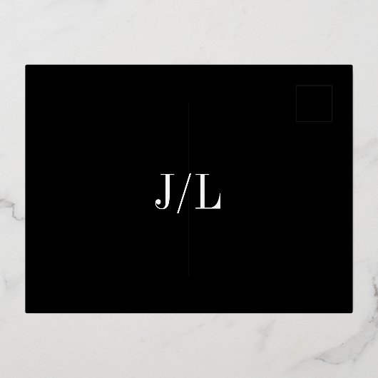 Jocelyn Black Modern Wedding RSVP Kaart (Achterkant)