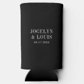 Jocelyn Black Modern Wedding Seltzer Blikjeskoeler (Achterkant)