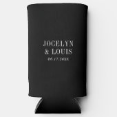 Jocelyn Black Modern Wedding Seltzer Blikjeskoeler (Voorkant)