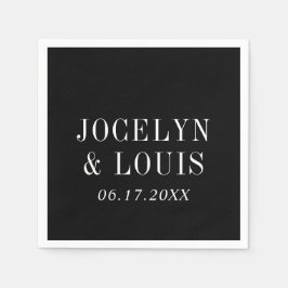 Jocelyn Black Modern Wedding Servet