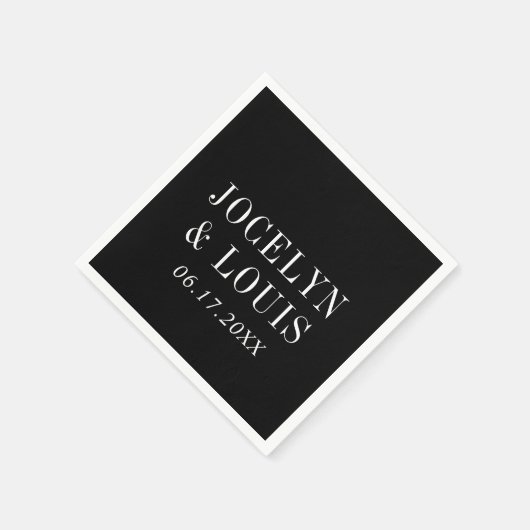 Jocelyn Black Modern Wedding Servet (Hoek)