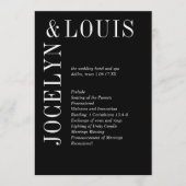 Jocelyn Black Moderne Trouwdag Programmakaart (Voorkant)