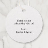 Jocelyn Modern Wedding Bedankjes Labels (Achterkant)