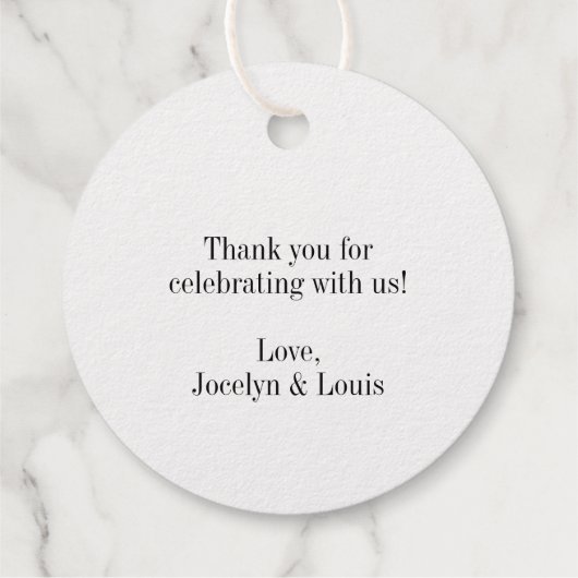 Jocelyn Modern Wedding Bedankjes Labels (Achterkant)