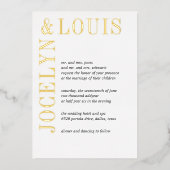 Jocelyn Modern Wedding Folie Uitnodiging (Voorkant)