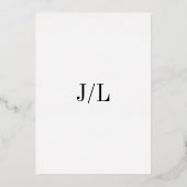 Jocelyn Modern Wedding Folie Uitnodiging (Achterkant)