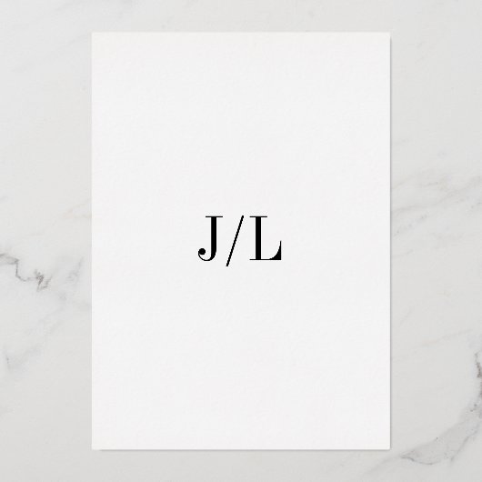 Jocelyn Modern Wedding Folie Uitnodiging (Achterkant)