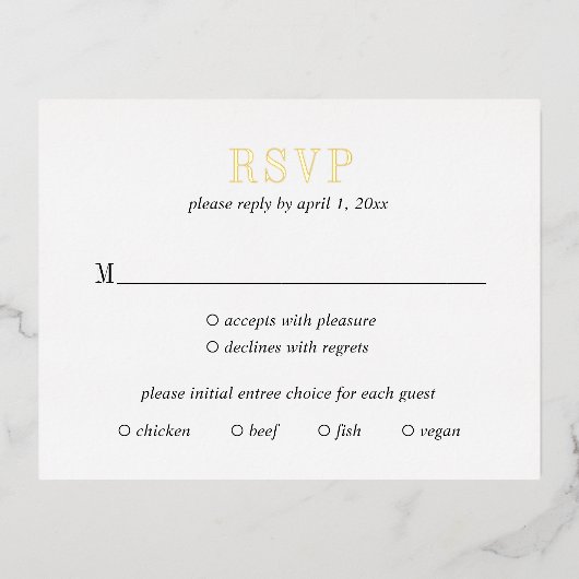 Jocelyn Modern Wedding RSVP Kaart (Voorkant)